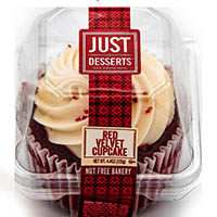Photo showing a red velvet cupcake